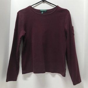 Lauren Ralph Lauren Maroon Long Sleeve Tee